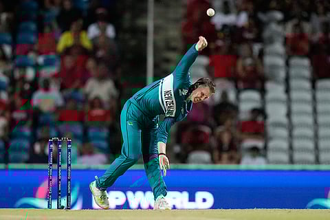 Lockie Ferguson bowls against West Indies